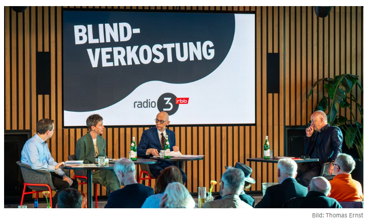 Kultursalon von radio 3 im Studio 14 mit der Blindverkostung